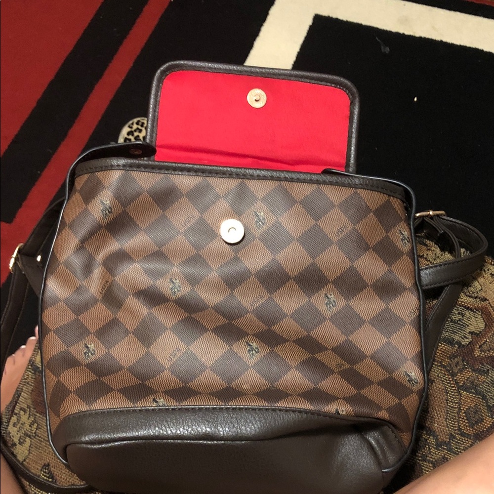 Brown Checkered backpack Bag